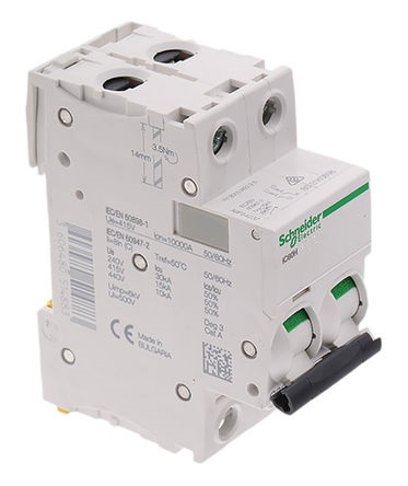 Schneider Electric Acti9 Double Pole “d” Type iC60H MCB 2